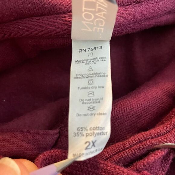 Fat A** & Correct Opinions Hoodie Sweatshirt Maroon White Graphic Fleece 2X - Picture 4 of 7